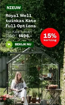 Aanbieding: Royal Well tuinkas Kate Full Options