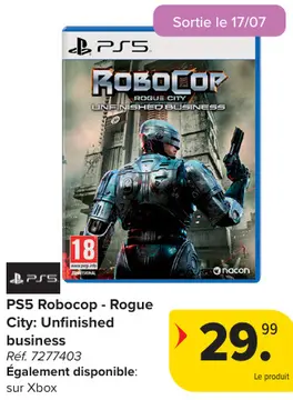 Offre: PS5 Robocop - Rogue City: Unfinished business