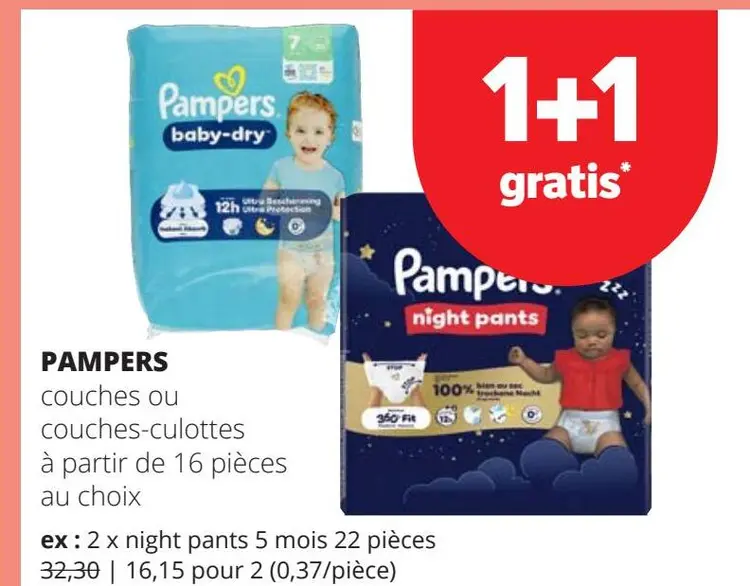 Offre: Pampers couches ou couches-culottes
