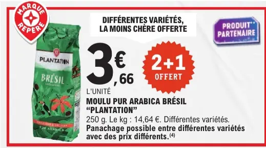 Offre: Moulu pur arabica brésil