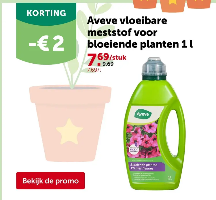 Promotie: Aveve vloeibare meststof voor bloeiende plant 1 L
