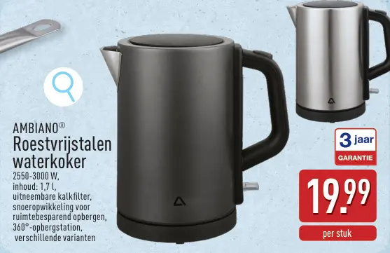 Promotie: Roestvrijstalen waterkoker