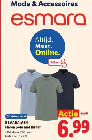 Aanbieding: Heren polo met linnen