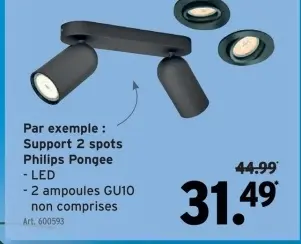 Offre: Support 2 spots Philips Pongee