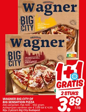 Aanbieding: Wagner big city of big sensation pizza