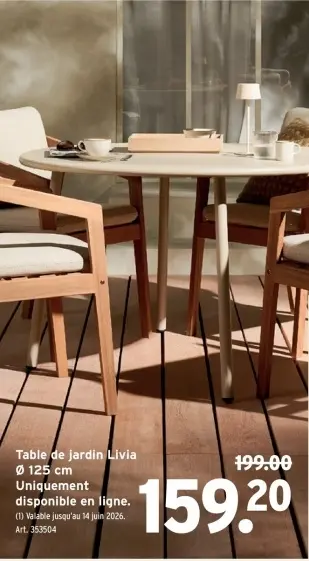 Offre: Table de jardin Livia