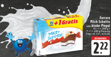 Aanbieding: Ferrero Milch-Schnitte oder kinder Pinguí