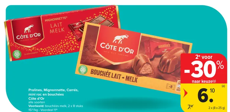 Aanbieding: Pralines, Mignonnette, Carrés, mini roc 