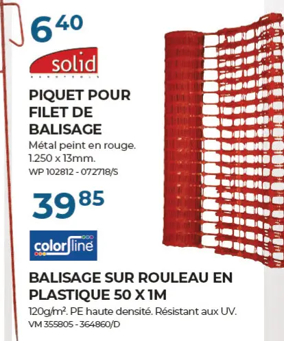 Offre: Piquet pour filet de balisage