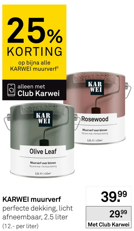 Aanbieding: Bijna alle Karwei muurverf