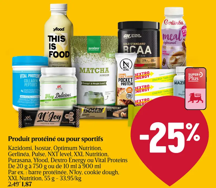 Offre: Produit protéiné ou pour sportifs