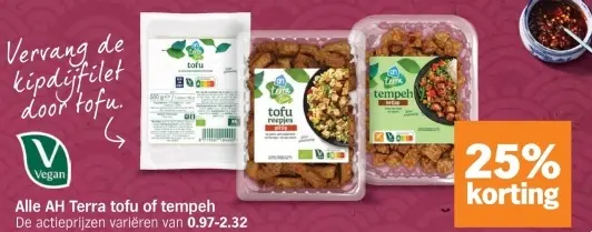 Aanbieding: AH Terra tofu of tempeh