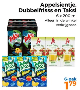 Aanbieding: Appelsientje, Dubbelfrisss en Taksi