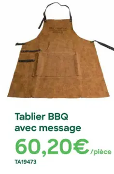 Offre: Tablier BBQ avec message