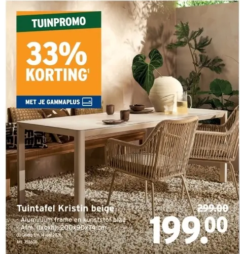 Promotie: Tuintafel Kristin beige