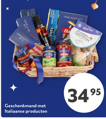 Promotie: Geschenkmand met Italiaanse producten