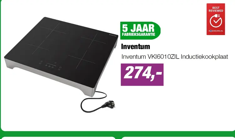 Aanbieding: Inventum VKI6010ZIL Inductiekookplaat