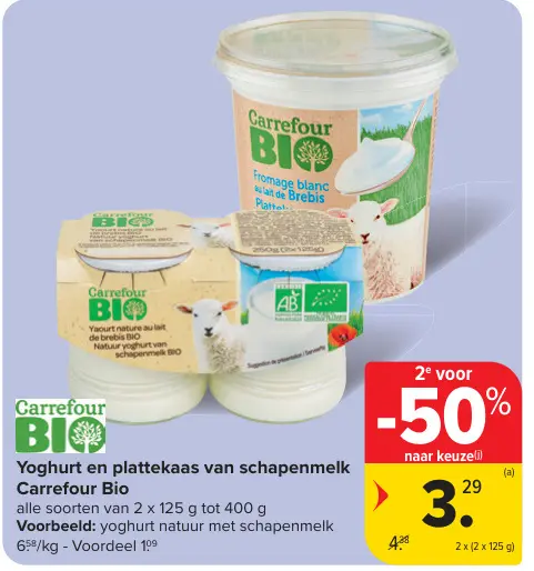 Promotie: Yoghurt en plattekaas van schapenmelk