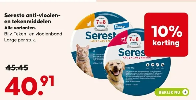 Aanbieding: Seresto anti-vlooien- en tekenmiddelen
