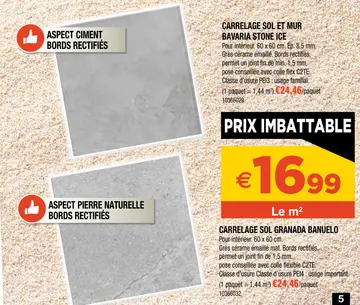 Aanbieding: Carrelage sol et mur Bavaria stone ice