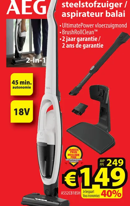 Offre: steelstofzuiger / aspirateur balai