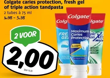 Aanbieding: Colgate caries protection, fresh gel of triple action tandpasta