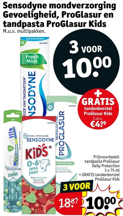 Aanbieding: Mondverzorging Gevoeligheid, ProGlasur en tandpasta ProGlasur Kids