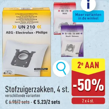 Promotie: Stofzuigerzakken