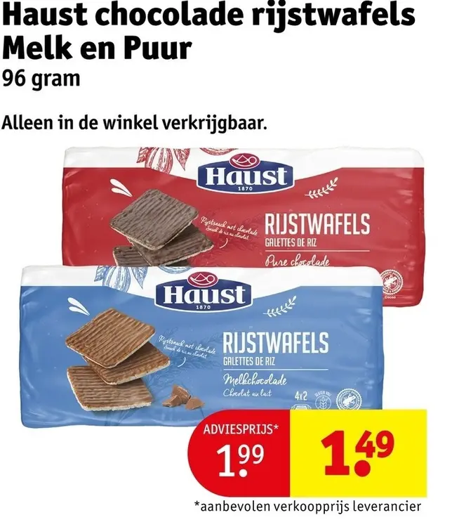 Aanbieding: Haust chocolade rijstwafels