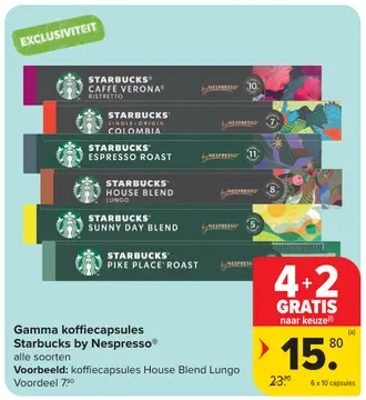 Aanbieding: Gamma koffiecapsules Starbucks by Nespresso®