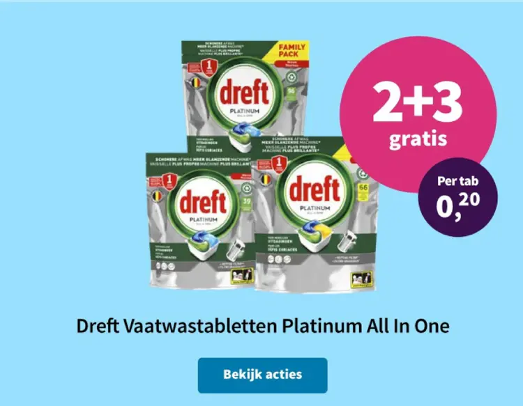 Promotie: Vaatwastabletten Platinum All In One