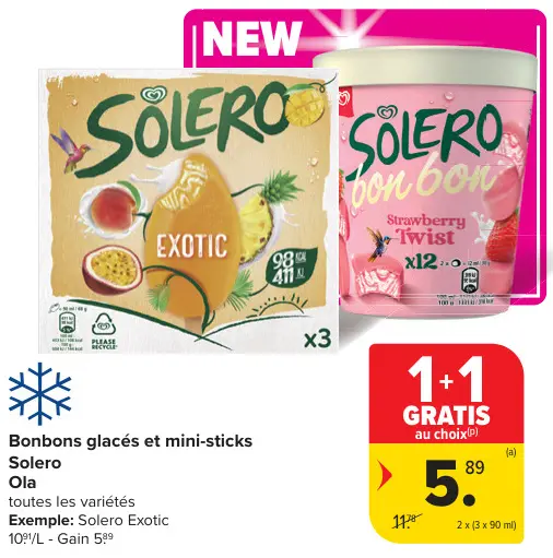 Offre: Bonbons glacés et mini-sticks