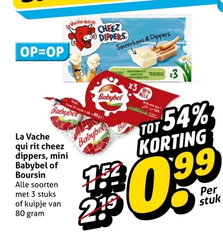 Aanbieding: Cheez Dippers, mini Babybel or Boursin