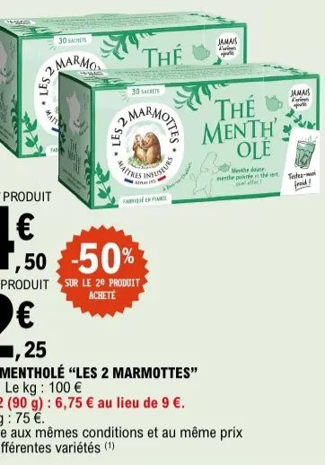 Offre: Les 2 Marmottes Thé mentholé