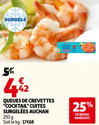 Promotie: Queues de crevettes "cocktail" cuites