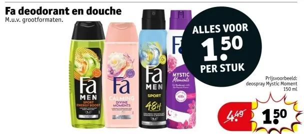 Aanbieding: Deodorant en douche