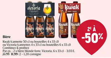 Offre: Bière Kwak ou Victoria