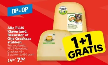Aanbieding: Alle PLUS Klaverland, Beemster of Gijs Graska