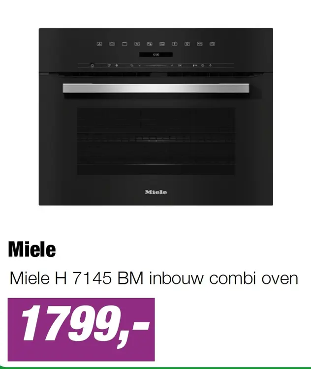 Aanbieding: Miele H 7145 BM inbouw combi oven