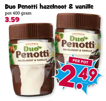 Aanbieding: Duo Penotti hazelnoot & vanille
