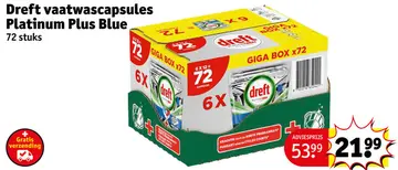Aanbieding: Vaatwascapsules Platinum Plus Blue