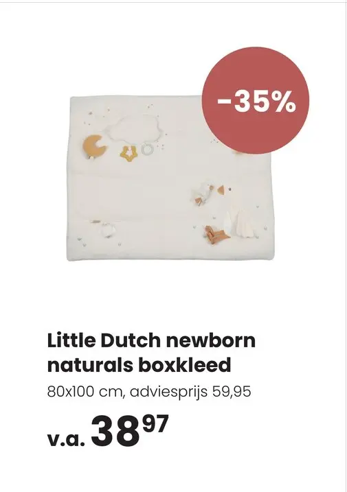 Aanbieding: Little Dutch newborn naturals boxkleed