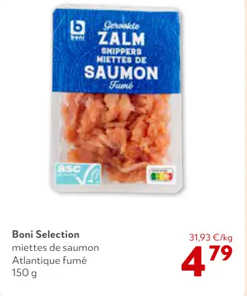 Offre: Miettes de saumon Atlantique fumé