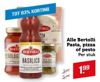 Aanbieding: Alle Bertolli Pasta, pizza of pesto