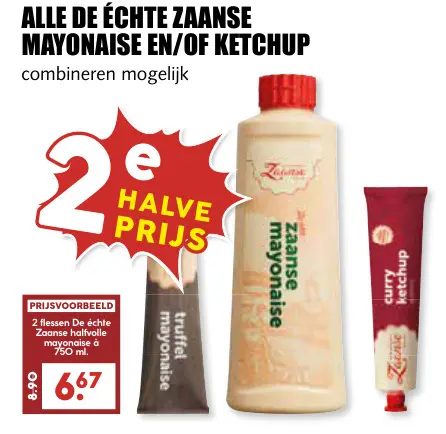Aanbieding: De échte Zaanse Mayonaise en/of Ketchup