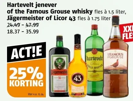 Aanbieding: Hartevelt jenever of the Famous Grouse whisky Jägermeister of Licor 43