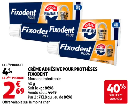 Promotie: Crème adhésive pour prothèses