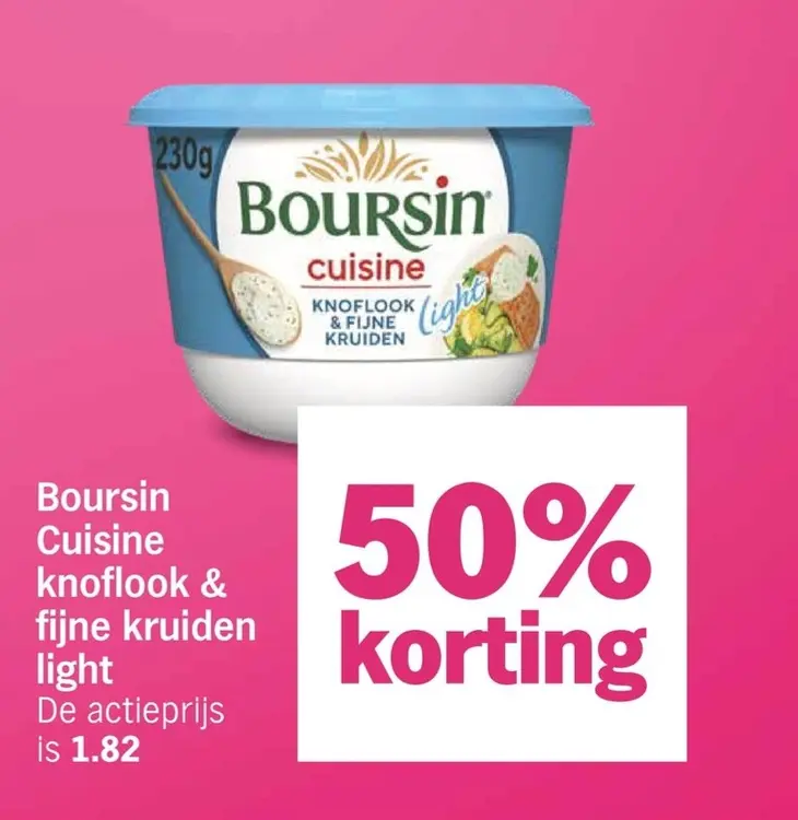 Aanbieding: Boursin Cuisine knoflook & fijne kruiden light