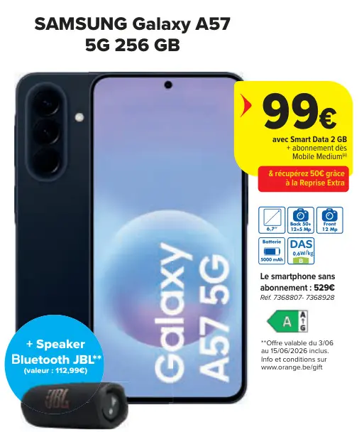 Offre: Galaxy A57 5G 256 GB