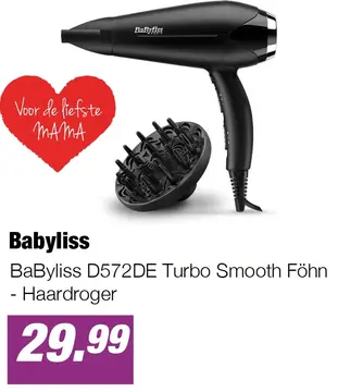 Aanbieding: BaByliss D572DE Turbo Smooth Föhn - Haardroger